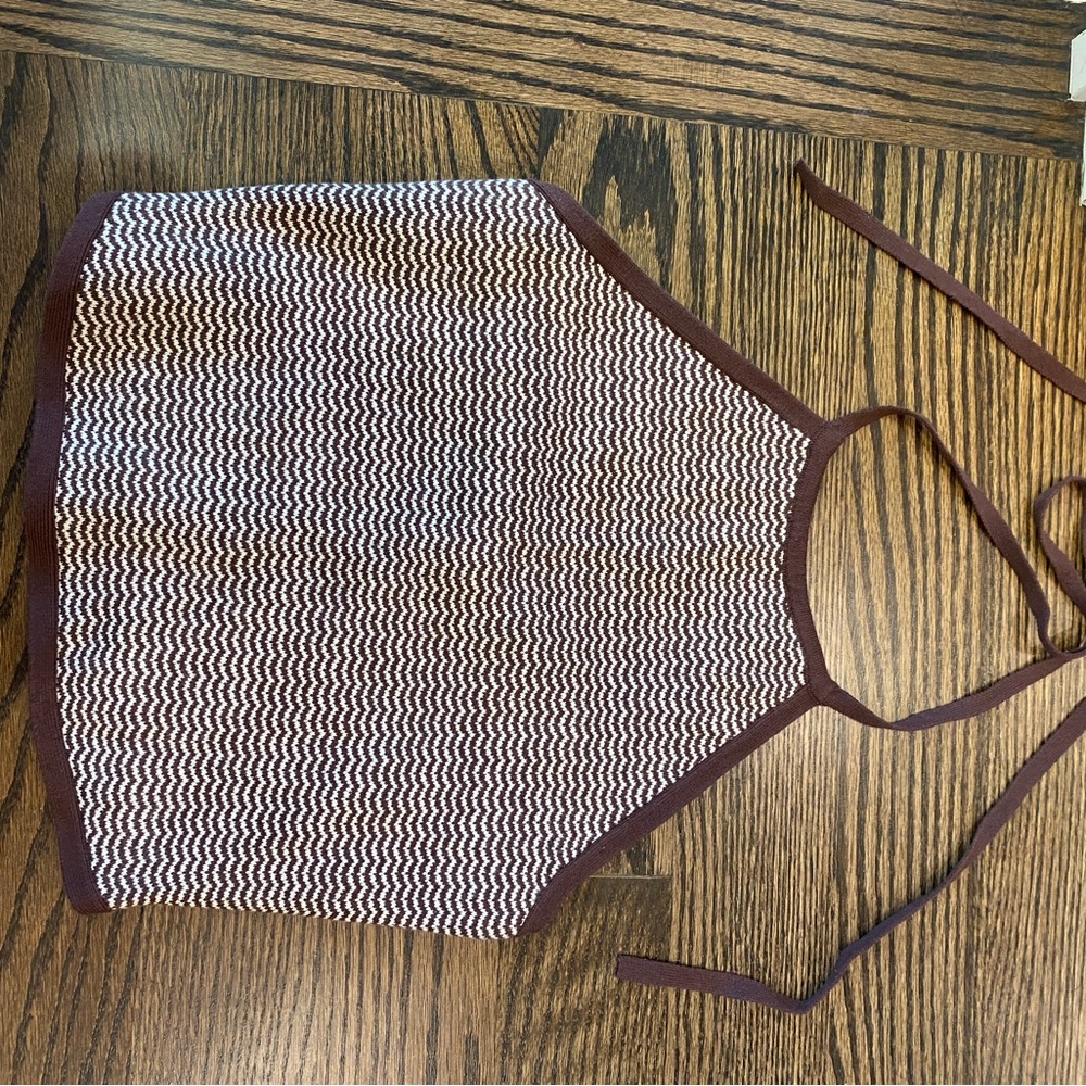 Abercrombie & Fitch Burgundy and Cream Knit Halter Top